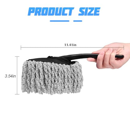 Osilly 2PCS Car Dash Duster Brush, Soft Microfiber Multi-Functional No-Scratch Vehicle Dashboard Cleaning Brush with Handle, Auto Detailing Cleaning Kit, Universal for SUV Automobile Truck (Grey) - color: Gray, size: 2PCS