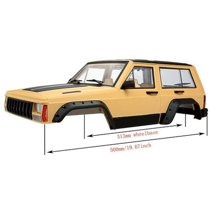 1/10 RC Crawler Hard Body Shell Kit - 313mm Wheelbase Cherokee Body for Axial SCX10, SCX10 II 90046, 90047 & TRX4 Kits (Grey) - color: Grey