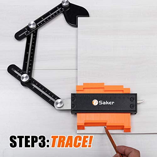 Saker Contour Gauge Profile Tool With Opening Locator- Adjustable Lock -Precisely Copy Irregular Shape Duplicator -Irregular Welding Woodworking Tracing - Must Have Tool for DIY Handyman, Construction - style: Splicing Set
