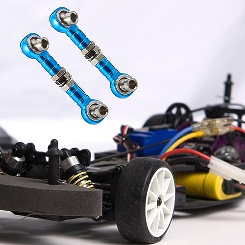 LIFKOME 2pcs Rc Adjustable Tie Rods for Car Truck Pull Rod Linkages with Polished Finish Convenient Installation for Enhanced Steering Performance