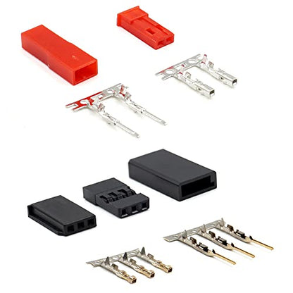 95 Sets Servo Plug Male Female Connector Crimp Pin Cable Kit with Crimping Tool Compatible JST SYP Futaba for Hitec Spektrum RC