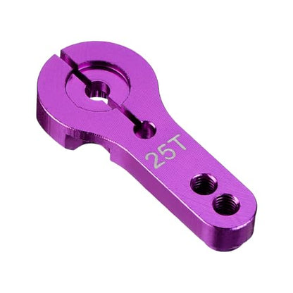 MECCANIXITY 5 Pcs Aluminum Servo Horn 25T Steering Arm 35mm Length Purple Suitable for DIY RC Car/Boat/Airplanes Boat Model Accessories with 2 Pcs Screws - color: Purple
