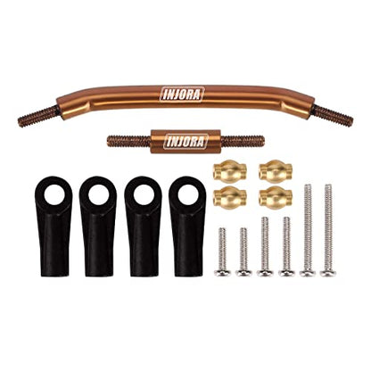 INJORA Steering Link Stainless Steel with Plastic Rod Ends for 1/24 RC Crawler Car Axial SCX24 C10 Deadbolt JLU Gladiator Bronco（Bronze） - color: Bronze