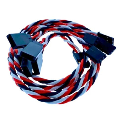 BackBayRC - Twisted 20awg Servo Extension Wire - 100 Strands for RC Vehicles, Drones, E-Bikes - 6 Lengths / 5 Cables per Pack (30CM / 12in / 1ft) - style: 30CM / 12in