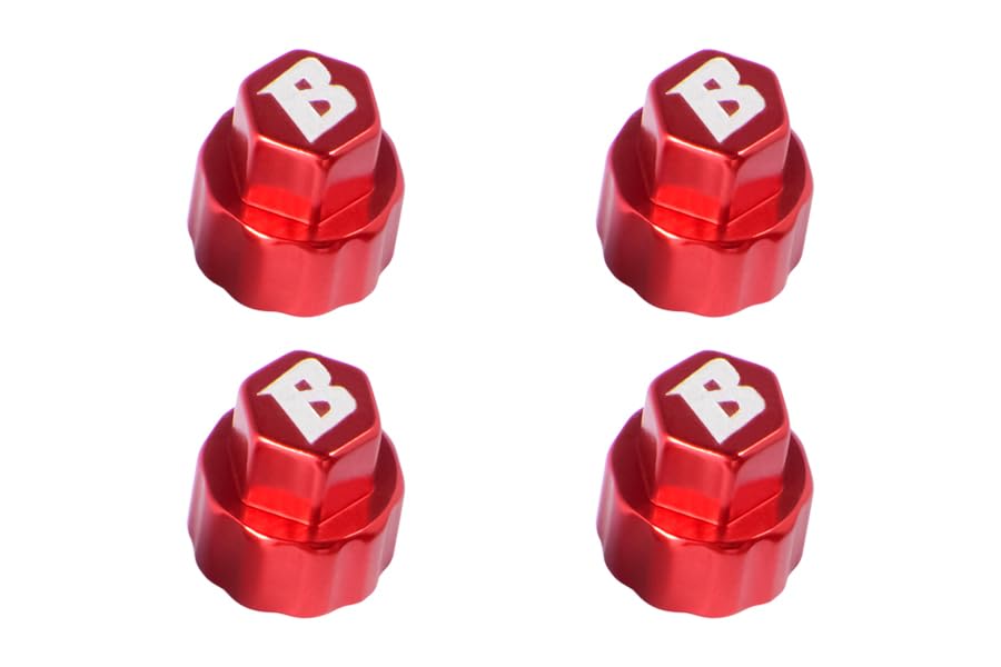 RC Crawlers Truck Upgrade Parts for FMS FCX24 FCX18 1/24 and 1/18 Scale : M3 1.0" Aluminum D-Hole Beadlock Wheels Hub Cover (4pcs) Red - color: Red