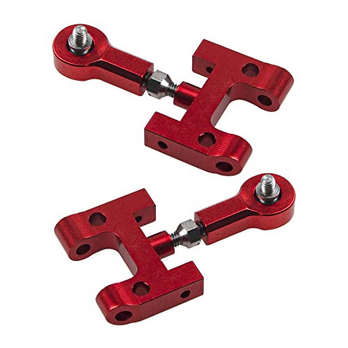 Upper & Lower Swing Arm Wheel Hex Adapter Steering Block Swing Arm Mount Steering Cup w/Bearing Set Compatible with WPL D12 1/10 RC Car Upgrade Part (Red) - color: Red