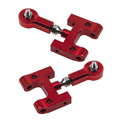 Upper & Lower Swing Arm Wheel Hex Adapter Steering Block Swing Arm Mount Steering Cup w/Bearing Set Compatible with WPL D12 1/10 RC Car Upgrade Part (Red) - color: Red