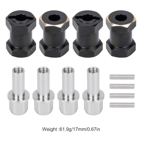 17mm Brass Hex Hub Extension Adapter Upgrade for 1/10 SCX10 D90 | Fit 1/10 Axial SCX10 & D90 crawler vehicles. Widen wheel track for stability. Solid brass durable RC modification parts. - size: 20mm