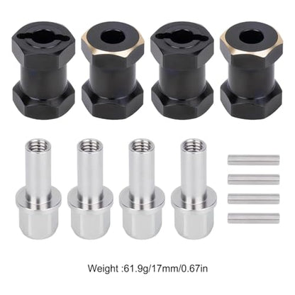 17mm Brass Hex Hub Extension Adapter Upgrade for 1/10 SCX10 D90 | Fit 1/10 Axial SCX10 & D90 crawler vehicles. Widen wheel track for stability. Solid brass durable RC modification parts. - size: 20mm