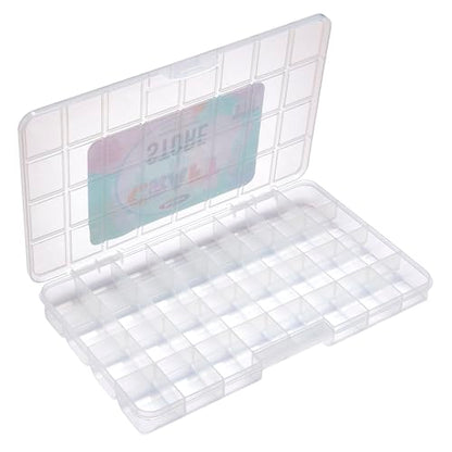 RoseArt Transparent 32 Grid Plastic Storage Box with Fixed Dividers - Organization Container for Loose Beads, Washi Tapes, Jewelry Supplies, Fishing Tackle and More - Made in U.S.A.