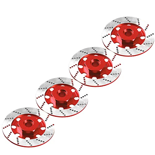 4Pack Vgoohobby Metal 12mm RC Car Hex Hub 12mm Brake Disc Wheel Hubs Adapter Spacer Compatible with Traxxas Tamiya Redcat HSP HPI 1/10 On-Road Car (Red) - color: Red
