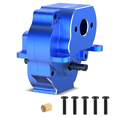 RC Gearbox, Drop-in Gearbox Upgrade Part for 1/18 TRX-4M | Aluminum Alloy Gearbox Housing, Hardened Steel Gears Assembly, Pinion Gear, Ready to Install, Blue