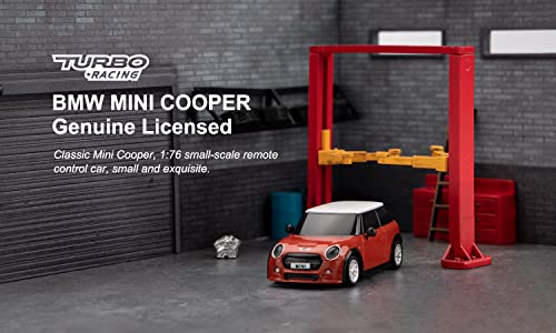 1:76 Turbo Racing Scale RC Sport Car, Table Racing Remote Control Mini Model Car Full Proportional RTR Kit Toys (Baoma mini-red) - color: Baoma Mini-red