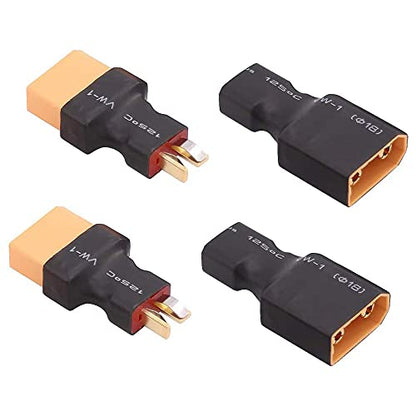 2pairs No Wires XT90 XT-90 Plug to Male Female T Plug Adapter Connector Wireless Conversion for RC Lipo NiMH Battery Charger