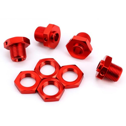 Aluminum Alloy 17mm Wheel Hex Nut Upgrade Part for Arrma 1/8 Typhon 3s 1/10 Big Rock V3 (Red)