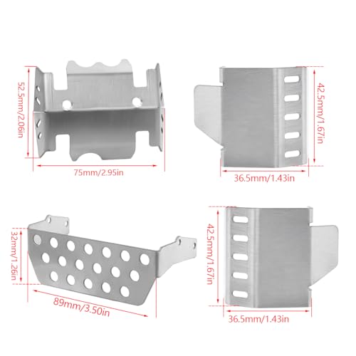 RC Accessories RC Guard Armor for CROSSRC 1/8 EMOX Emo X2 RC Climbing Model Car Shield Metal Armor Chassis Armor Accessories
