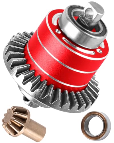 RC Front & Rear Diff Gear Upgrades Part for 1/14 MJX 14210 14211,Metal Rear Gears Differential Assembly,Replacement 16420G2,Red - color: Red(for 1/14)