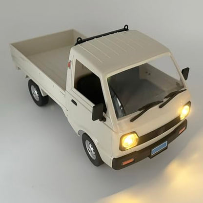 WPL D12 RC Kei Truck 1/10 Scale RC Car Remote Control Drift Car | Off Road Pickup RTR 2.4GHz Rear Wheel Drive 260 Motor Full Proportional Hobby Toy Adult 2 Batteries