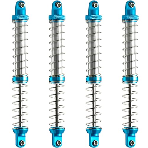 120mm Dual-Stage Spring Oil Shock Absorber for 1/10 RC Crawler – Compatible with TRX4, SCX10 I II III, D90, Wraith & More - color: Blue Silver