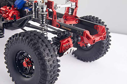 Aluminum Alloy Front and Rear Axle Housing Set for 1/10 Traxxas TRX4 RC Crawler Car, Replace Original Plastic Axles Housing (Red) - color: Red