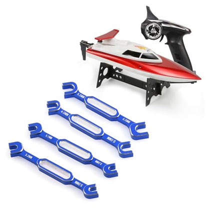 kingsea RC Car Wrench Aluminum Alloy Turnbuckle Nut Ball Joint Remover 3.0/3.2/3.5/3.7/4.0/5.0/5.5/6.0mm Universal Repair Tool Compatible with RC Car Boat RC Drone, Blue - color: Blue