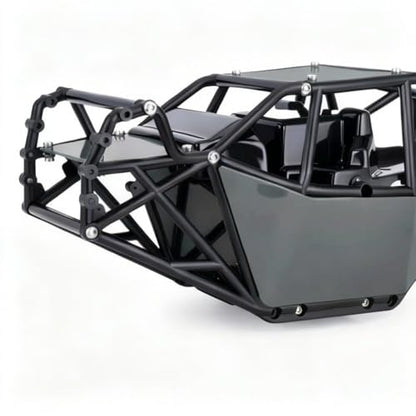 AMK RC Crawler Roll Cage, 1/10 Scale Nylon Rock Buggy Body Cage for Axial SCX10 SCX10 II, Durable RC Rock Crawler Upgrade Part (Gray) - color: Gray