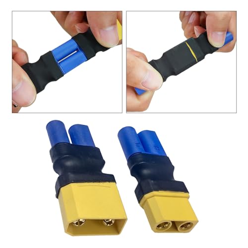 EC5 to XT90 Adapter,XT90 to EC5 Connector Without Wires RC LiPo Battery Connectors (EC5 to XT90 Male & Female Adapter)