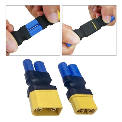 EC5 to XT90 Adapter,XT90 to EC5 Connector Without Wires RC LiPo Battery Connectors (EC5 to XT90 Male & Female Adapter)