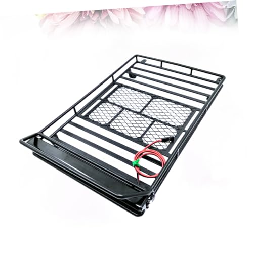 Simulation Climbing Car Luggage Rack Light Car Roof Luggage Carrier Rack Storage Shelf for Rc Crawler - size: 24.80X14.10X2.30CM