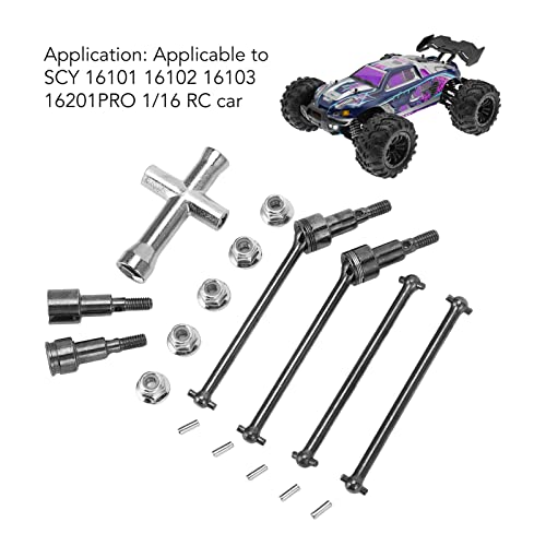 RC Car Driveshaft, Durable Steel CVD Front Rear Drive Shaft Set for 1/16 Scale RC Vehicles, for Off-Road Racing Hobbyists and Maintenance Enthusiasts
