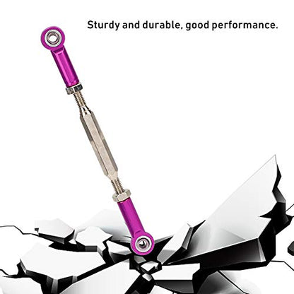 Drfeify 6Pcs Aluminum Alloy Adjustable Push Rods, Turnbuckle Rod Linkage Accessories with 5 Colors, for RC Car Series Upgrade (Purple) - color: Purple
