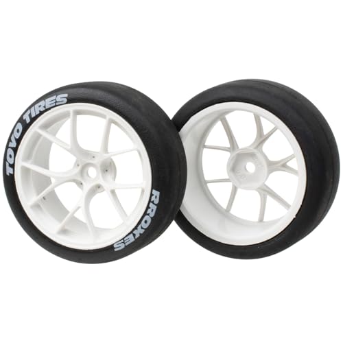 1/10 On-Road RC Car Wheel Rims & Rubber Tire 12mm Hex for Traxxas Nitro 4-Tec 2.0 Tamiya TT-01 / TT-02 HSP HPI (White) - color: White