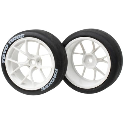 1/10 On-Road RC Car Wheel Rims & Rubber Tire 12mm Hex for Traxxas Nitro 4-Tec 2.0 Tamiya TT-01 / TT-02 HSP HPI (White) - color: White