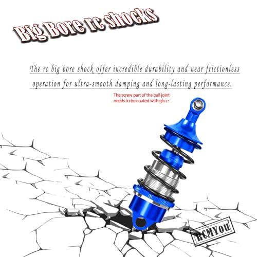 Shock Absorber Upgrades for 1/7 Felony 6S BLX,Infraction 6S BLX,Limitless Roller Speed Bash,4Pcs Front Rear RC Shocks Damper Parts,Adjustable Hop Ups,Replace #ARA330627,Navy Blue - color: Navy Blue