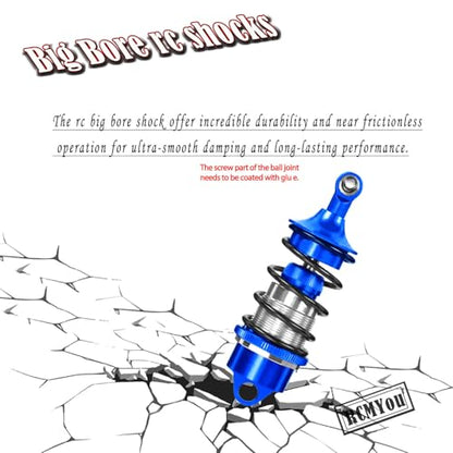 Shock Absorber Upgrades for 1/7 Felony 6S BLX,Infraction 6S BLX,Limitless Roller Speed Bash,4Pcs Front Rear RC Shocks Damper Parts,Adjustable Hop Ups,Replace #ARA330627,Navy Blue - color: Navy Blue