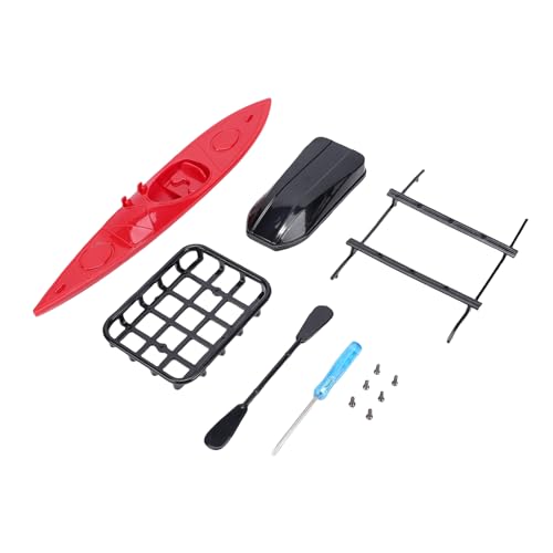 RC Car Rack, Plastic Lightweight Roof Rack Set with Upgraded Luggage Box and Canoe for 1/10 Scale Crawler Trucks