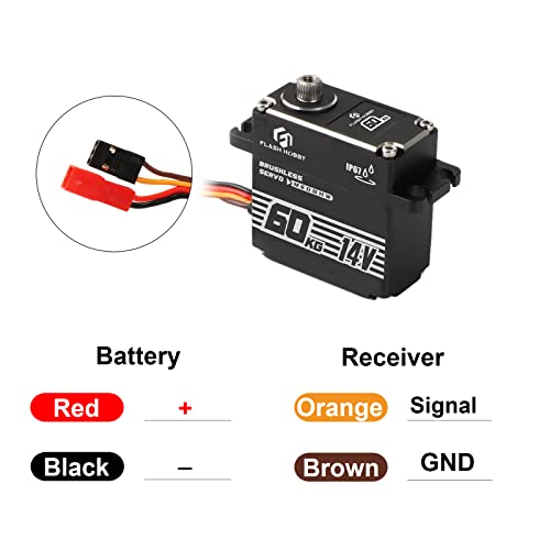 60KG Brushless Servo IP67 Waterproof Servo 14V High Torque Servo with Full Metal Gear for 1/8 1/10 RC Crawler Car Truck or Robotic Parts (360°) - style: Magnetic-360°-V1