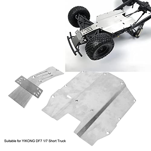 Stainless Steel RC Front Chassis Armor Plate Skid Plate, for YIKONG DF7 1/7 Short Truck, RC Skid Plate, RC Car Front and Chassis Skid Plate Armor, RC Chassis Guard