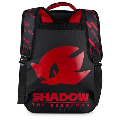 AI ACCESSORY INNOVATIONS Sonic The Hedgehog Backpack for Boys & Girls, Shadow 16 Inch Schoolbag with Reflective Ink, Black - color: Shadow the Hedgehog