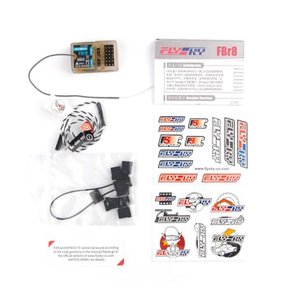 GoolRC Flysky FBr8 Receiver, 2.4GHz 8 Channel PPX7 Waterproof Receiver AFHDS 3 System Supports Single Bidirectional Transmission PWM/PPM/i-BUS2/S.Bus/i-Bus Output Standard Antenna for RC Car