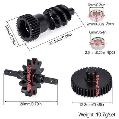 RC Cars Models Parts for Bronco for Wrangler SCX30 1/30 Rc Car Replacement Parts Carbon Steel Transmission Gearbox Gear Set with Bearings Crawler