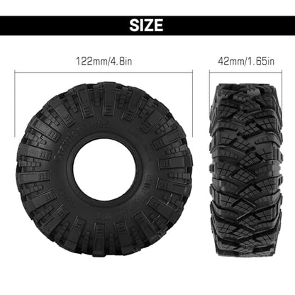 INJORA 1.9 S5 Kraken Claw Mud Terrain Tires for SCX10 1/10 RC Crawler Car