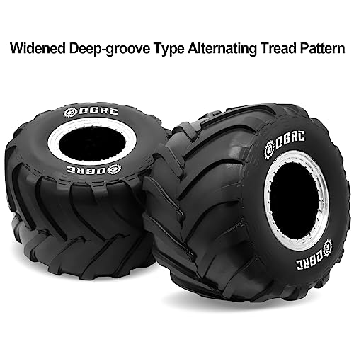 OGRC 1.0" Monster Truck Wheel Tires for SCX24 1/24 RC Crawler Car, 70*49mm | Monster Truck Wheel Rim Tires, M1 Compound, for FMS FCX24 SCX24 B17 Axial 1/24 RC Crawler, Silver - color: Silver