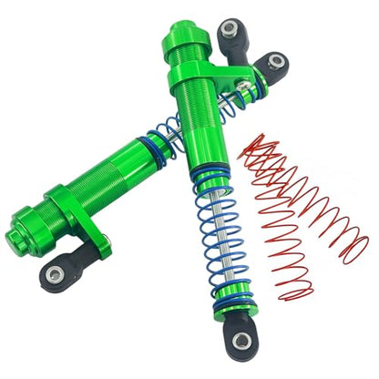 Adjustable Threaded Oil Shock Absorbers 80–100mm with Offset Cap, Aluminum Dampers for 1/10 RC Crawler, 2PCS (Green) - color: Green