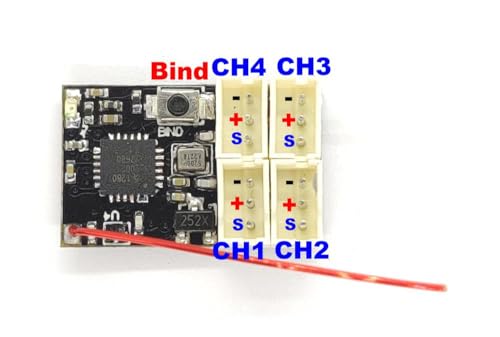2.4GHz AFHDS3 Micro 4CH Receiver, 19x12mm Compact, Failsafe, Wide 3.5-12V, Compatible with NB4 DM Racing RC Car Parts