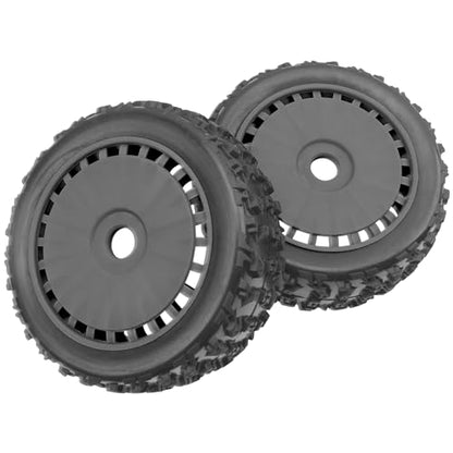 ShareGoo OD 4.64" 1/8 RC Buggy Rubber Tires w/Plastic Wheel Rims 17mm Hex Compatible with Arrma 1/8 Typhon 6S 3S BLX Talion 6S BLX Redcat Team Losi HPI HSP Kyosho MP10 1/8 Off-Road RC Buggy (Black) - color: Black