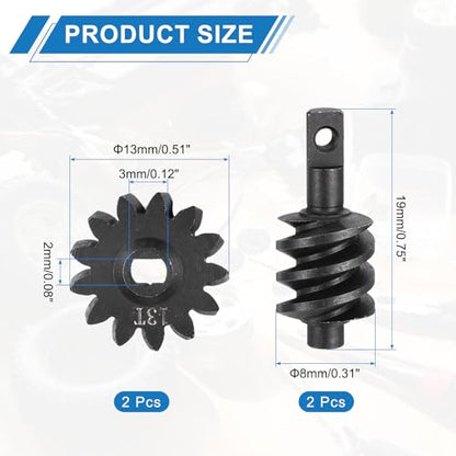 MECCANIXITY 2 Set Hardened Steel Axle Differentials Gear, 13T Steel Gear Upgrade Parts for RC Vehicles Truck Drift Car Part, Black - style: 13T