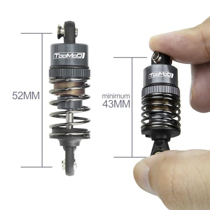 52MM Oil Shock Absorbers Upgrade for 1/10 RC On-Road Cars | Fits Tamiya TT-01/02 / M03-06 / TA05/06 / M05 / M06 - Oil Damper Upgrade - Gray - color: Gray