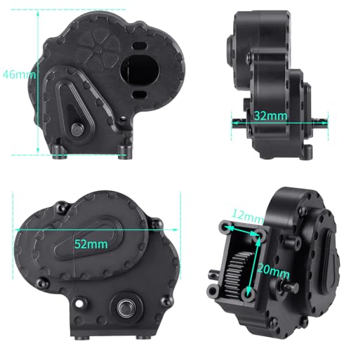 RCHUBAM RC Complete Transmission Assembly for 1/18 Axial UTB18 Capra | Aluminum Transmission Gearbox Assembly,RC Rock Crawler Upgrade Parts