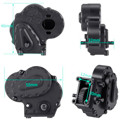 RCHUBAM RC Complete Transmission Assembly for 1/18 Axial UTB18 Capra | Aluminum Transmission Gearbox Assembly,RC Rock Crawler Upgrade Parts